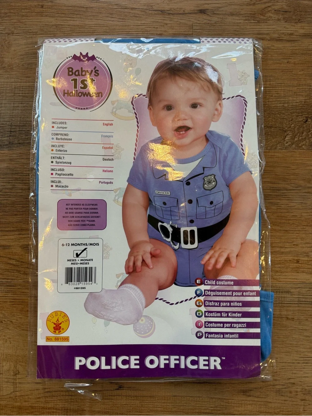 Baby Police Officer Halloween Costume - Blue Size 6-12 months